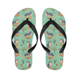 Flower Garden Australian Shepherd Unisex Slippers-20
