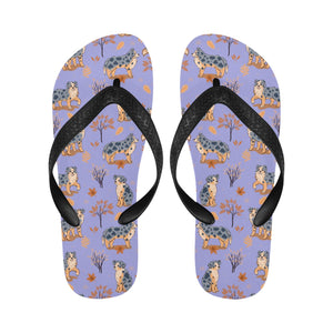 Flower Garden Australian Shepherd Unisex Slippers-22