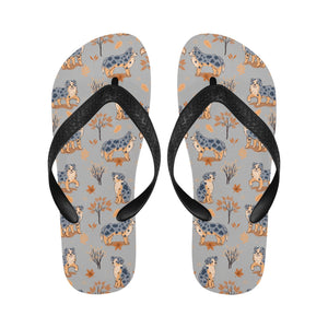 Flower Garden Australian Shepherd Unisex Slippers-26
