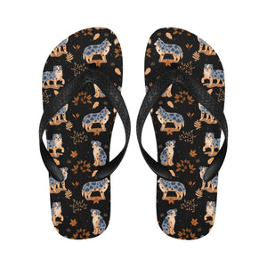 Flower Garden Australian Shepherd Unisex Slippers-27
