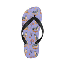 Load image into Gallery viewer, Flower Garden Australian Shepherd Unisex Slippers-CornflowerBlue_1-S-18