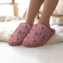 Load image into Gallery viewer, Flower Garden Australian Shepherd Women&#39;s Cotton Mop Slippers-11