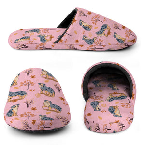 Flower Garden Australian Shepherd Women's Cotton Mop Slippers-12