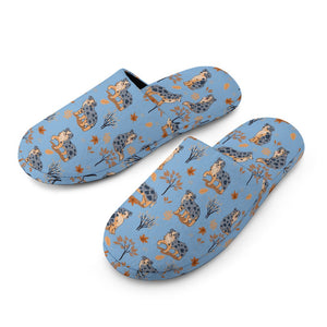 Flower Garden Australian Shepherd Women's Cotton Mop Slippers-19
