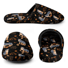 Load image into Gallery viewer, Flower Garden Australian Shepherd Women&#39;s Cotton Mop Slippers-41