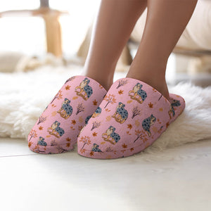 Flower Garden Australian Shepherd Women's Cotton Mop Slippers-7