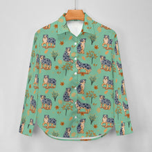 Load image into Gallery viewer, Flower Garden Australian Shepherd Women&#39;s Shirt-Apparel-Apparel,Australian Shepherd,Dog Mom Gifts,Shirt-23