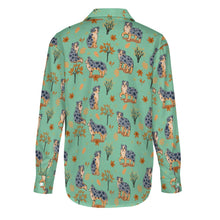 Load image into Gallery viewer, Flower Garden Australian Shepherd Women&#39;s Shirt-Apparel-Apparel,Australian Shepherd,Dog Mom Gifts,Shirt-21