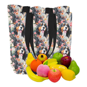 Flower Garden Bernese Mountain Dog Large Canvas Tote Bags - Set of 2-Accessories-Accessories, Bags, Bernese Mountain Dog-4