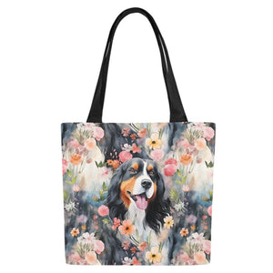 Flower Garden Bernese Mountain Dog Large Canvas Tote Bags - Set of 2-Accessories-Accessories, Bags, Bernese Mountain Dog-8