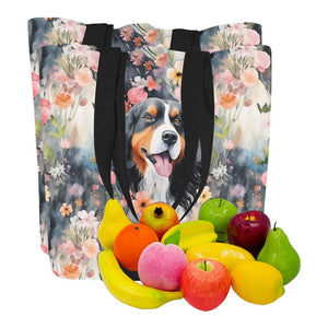Flower Garden Bernese Mountain Dog Large Canvas Tote Bags - Set of 2-Accessories-Accessories, Bags, Bernese Mountain Dog-9