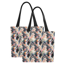 Load image into Gallery viewer, Flower Garden Bernese Mountain Dog Large Canvas Tote Bags - Set of 2-Accessories-Accessories, Bags, Bernese Mountain Dog-Maximum Bernese-3