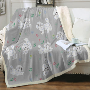 Flower Garden Bichon Frise Love Soft Warm Fleece Blankets - 4 Colors-Blanket-Bichon Frise, Blankets, Home Decor-14