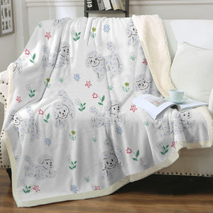 Flower Garden Bichon Frise Love Soft Warm Fleece Blankets - 4 Colors-Blanket-Bichon Frise, Blankets, Home Decor-Ivory-Small-2