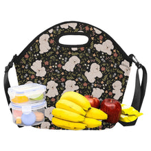 Load image into Gallery viewer, Flower Garden Bichon Frise Neoprene Lunch Bag-17