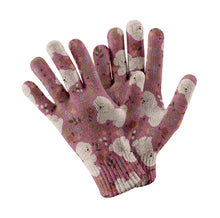 Load image into Gallery viewer, Flower Garden Bichon Frise Touch Screen Gloves-Accessories-Accessories, Bichon Frise, Dog Dad Gifts, Dog Mom Gifts, Gloves-Rose gold-2