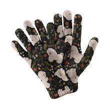 Load image into Gallery viewer, Flower Garden Bichon Frise Touch Screen Gloves-Accessories-Accessories, Bichon Frise, Dog Dad Gifts, Dog Mom Gifts, Gloves-Black-5