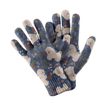 Load image into Gallery viewer, Flower Garden Bichon Frise Touch Screen Gloves-Accessories-Accessories, Bichon Frise, Dog Dad Gifts, Dog Mom Gifts, Gloves-Navy-3