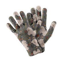 Load image into Gallery viewer, Flower Garden Bichon Frise Touch Screen Gloves-Accessories-Accessories, Bichon Frise, Dog Dad Gifts, Dog Mom Gifts, Gloves-Gray-4