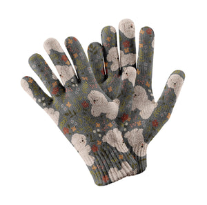 Flower Garden Bichon Frise Touch Screen Gloves-Accessories-Accessories, Bichon Frise, Dog Dad Gifts, Dog Mom Gifts, Gloves-Gray-4