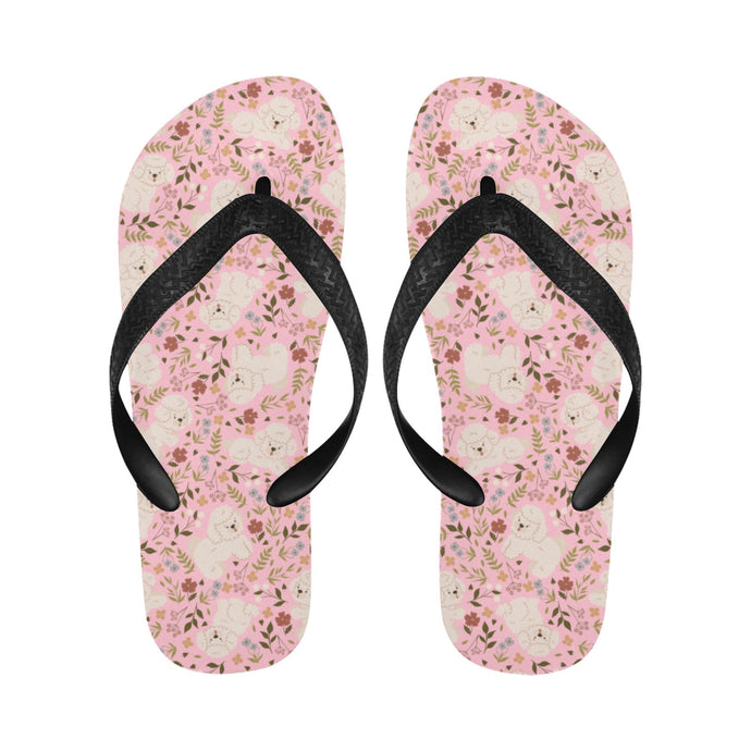 Flower Garden Bichon Frise Unisex Slippers-4