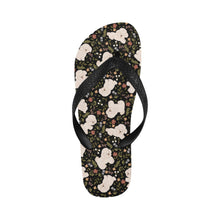 Load image into Gallery viewer, Flower Garden Bichon Frise Unisex Slippers-Black-S-23