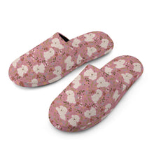 Load image into Gallery viewer, Flower Garden Bichon Frise Women's Cotton Mop Slippers-10