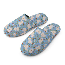 Load image into Gallery viewer, Flower Garden Bichon Frise Women's Cotton Mop Slippers-16