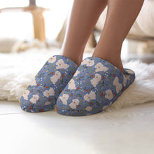 Load image into Gallery viewer, Flower Garden Bichon Frise Women's Cotton Mop Slippers-22