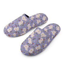 Load image into Gallery viewer, Flower Garden Bichon Frise Women's Cotton Mop Slippers-31