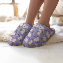 Load image into Gallery viewer, Flower Garden Bichon Frise Women's Cotton Mop Slippers-33