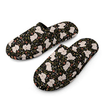 Load image into Gallery viewer, Flower Garden Bichon Frise Women's Cotton Mop Slippers-40