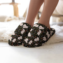 Load image into Gallery viewer, Flower Garden Bichon Frise Women's Cotton Mop Slippers-42