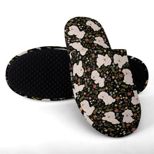 Load image into Gallery viewer, Flower Garden Bichon Frise Women's Cotton Mop Slippers-43