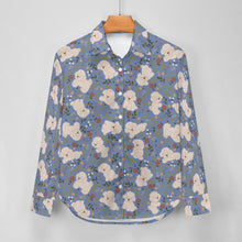 Load image into Gallery viewer, Flower Garden Bichon Frise Women's Shirt-Apparel-Apparel,Bichon Frise,Dog Mom Gifts,Shirt-7