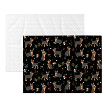Load image into Gallery viewer, Flower Garden Black and Tan Chihuahua Blanket for Dog-Pet Furniture-Blankets,Chihuahua,Home Decor-20