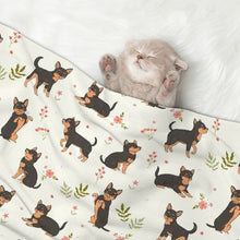 Load image into Gallery viewer, Flower Garden Black and Tan Chihuahua Blanket for Dog-Pet Furniture-Blankets,Chihuahua,Home Decor-8