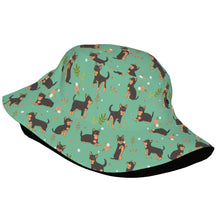 Load image into Gallery viewer, Flower Garden Black and Tan Chihuahua Bucket Hat-Hats &amp; Caps-Accessories,Chihuahua,Dog Dad Gifts,Dog Mom Gifts,Hats-10