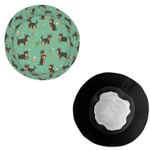 Load image into Gallery viewer, Flower Garden Black and Tan Chihuahua Bucket Hat-Hats &amp; Caps-Accessories,Chihuahua,Dog Dad Gifts,Dog Mom Gifts,Hats-12
