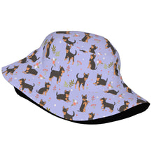 Load image into Gallery viewer, Flower Garden Black and Tan Chihuahua Bucket Hat-Hats &amp; Caps-Accessories,Chihuahua,Dog Dad Gifts,Dog Mom Gifts,Hats-18