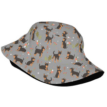 Load image into Gallery viewer, Flower Garden Black and Tan Chihuahua Bucket Hat-Hats &amp; Caps-Accessories,Chihuahua,Dog Dad Gifts,Dog Mom Gifts,Hats-2