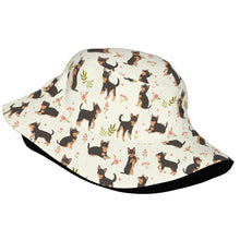 Load image into Gallery viewer, Flower Garden Black and Tan Chihuahua Bucket Hat-Hats &amp; Caps-Accessories,Chihuahua,Dog Dad Gifts,Dog Mom Gifts,Hats-34