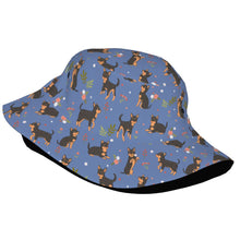 Load image into Gallery viewer, Flower Garden Black and Tan Chihuahua Bucket Hat-Hats &amp; Caps-Accessories,Chihuahua,Dog Dad Gifts,Dog Mom Gifts,Hats-42