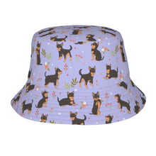 Load image into Gallery viewer, Flower Garden Black and Tan Chihuahua Bucket Hat-Hats &amp; Caps-Accessories,Chihuahua,Dog Dad Gifts,Dog Mom Gifts,Hats-Lavender Purple-One Size-17