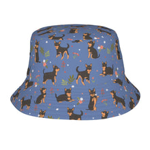 Load image into Gallery viewer, Flower Garden Black and Tan Chihuahua Bucket Hat-Hats &amp; Caps-Accessories,Chihuahua,Dog Dad Gifts,Dog Mom Gifts,Hats-Slate Blue-One Size-41