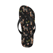 Load image into Gallery viewer, Flower Garden Black and Tan Chihuahua Unisex Slippers-Footwear-Accessories, Chihuahua, Dog Mom Gifts, Slippers-11