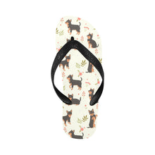 Load image into Gallery viewer, Flower Garden Black and Tan Chihuahua Unisex Slippers-Footwear-Accessories, Chihuahua, Dog Mom Gifts, Slippers-13