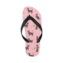 Load image into Gallery viewer, Flower Garden Black and Tan Chihuahua Unisex Slippers-Footwear-Accessories, Chihuahua, Dog Mom Gifts, Slippers-15