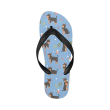 Load image into Gallery viewer, Flower Garden Black and Tan Chihuahua Unisex Slippers-Footwear-Accessories, Chihuahua, Dog Mom Gifts, Slippers-19