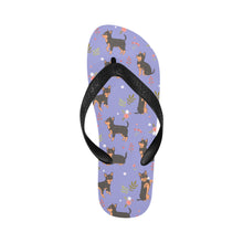 Load image into Gallery viewer, Flower Garden Black and Tan Chihuahua Unisex Slippers-Footwear-Accessories, Chihuahua, Dog Mom Gifts, Slippers-25